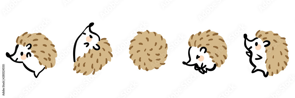 はりねずみのイラストセット Stock Vector Adobe Stock