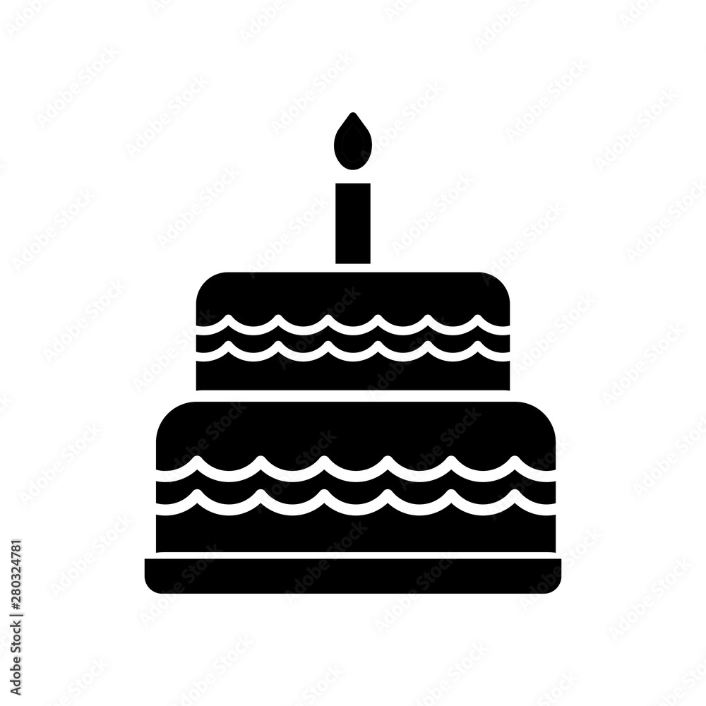 Happy birthday cake icon for your project Happy birthday cake icon for your project