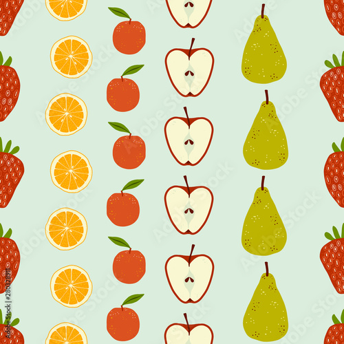 Fresh fruit seamless repeat pattern