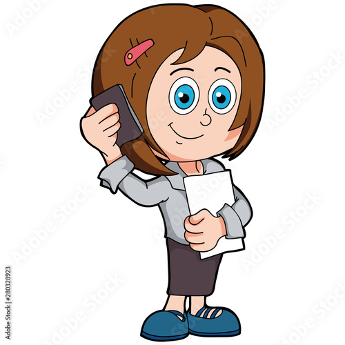 cute funny cartoon boy aspiring to be a accountant