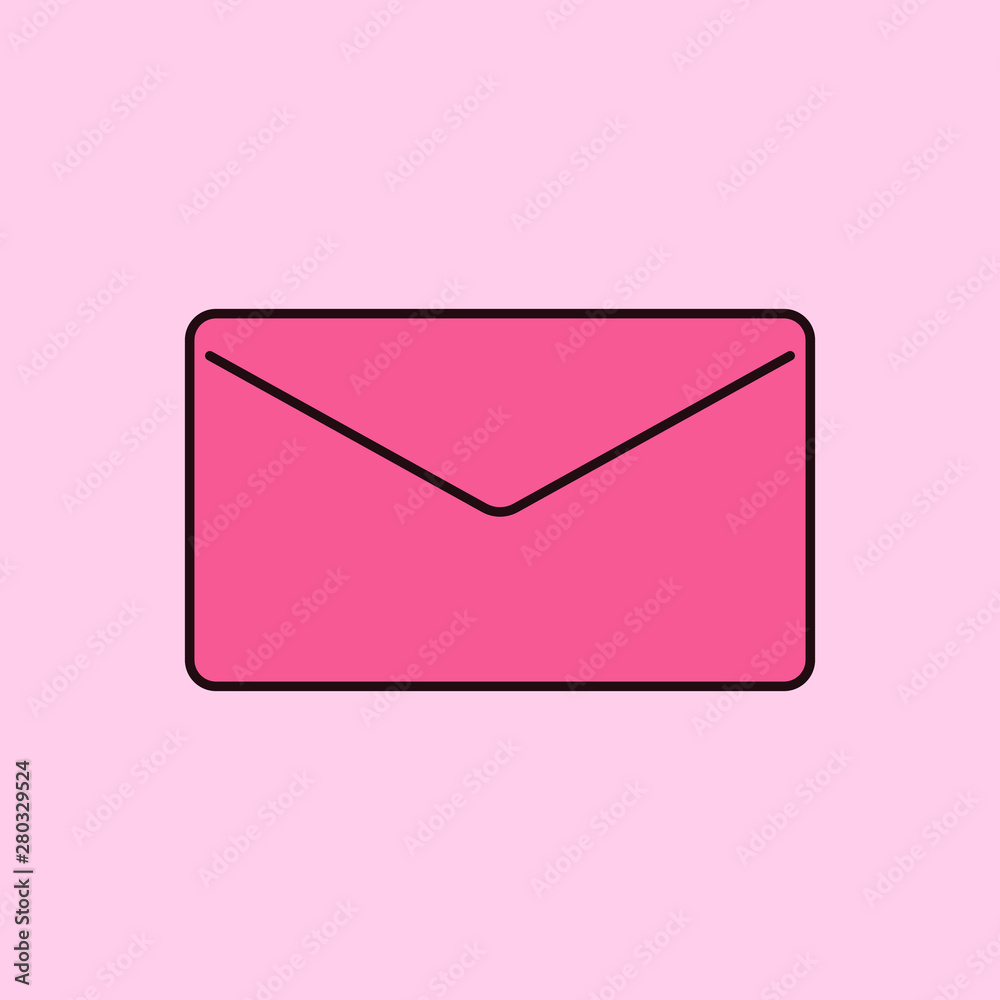 Cartoon coral mail icon template Cartoon coral mail icon template