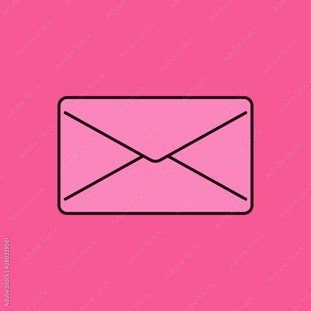 Cartoon live coral mail icon template 