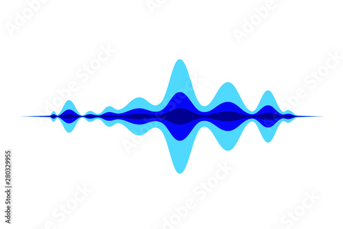 Voice recognition concept logo. Soundwave intelligent technologies. 