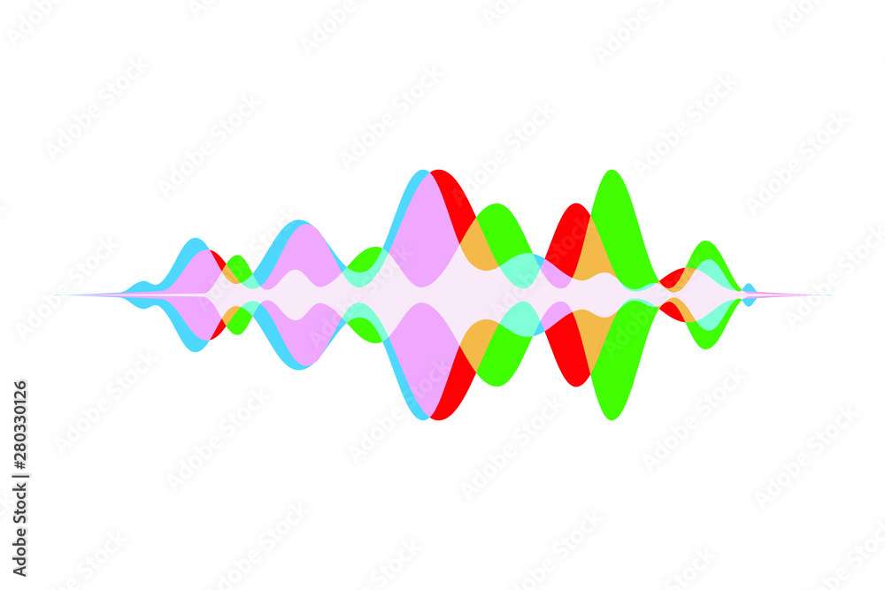 Voice recognition concept gradient logo. Soundwave intelligent technologies. 