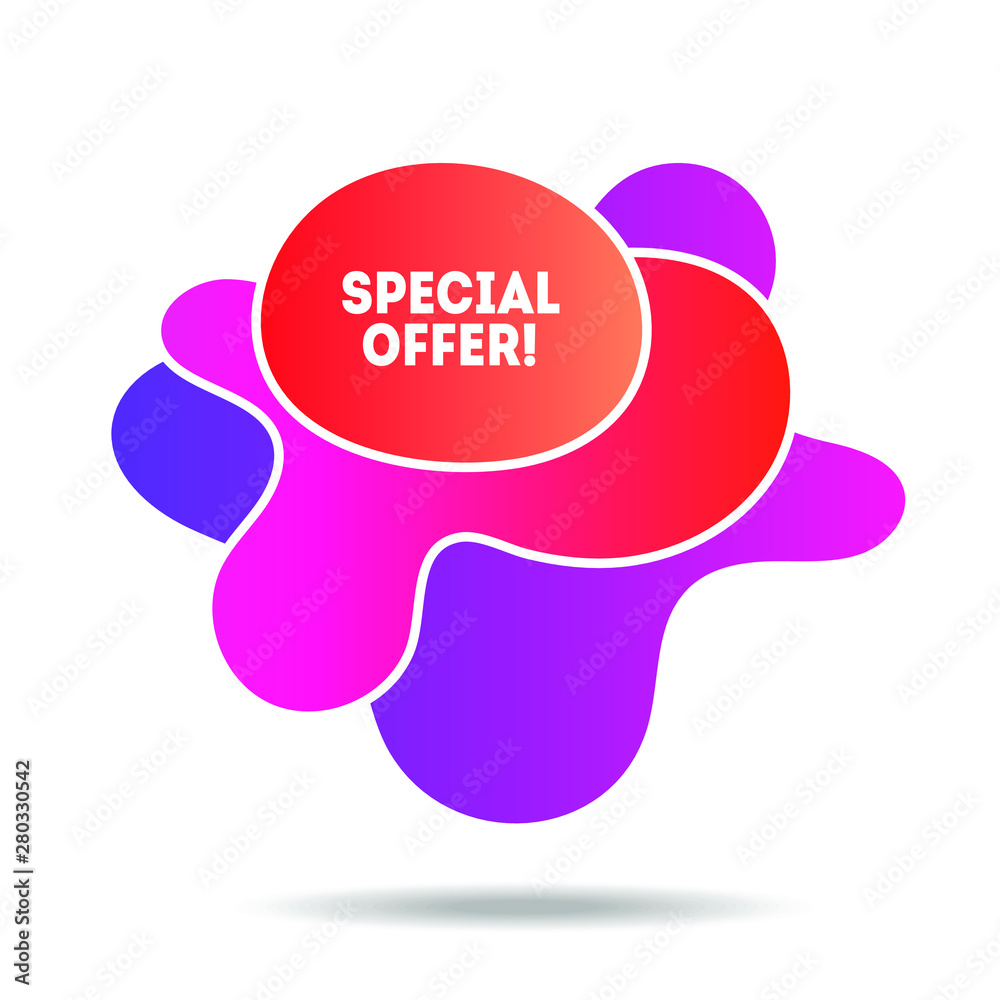 Creative bright summer banner. Liquid shapes for the design of a logo, flyer or presentation. 