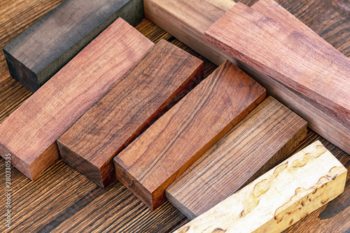 bars blocks scales of valuable exotic tree wood ironwood, cocobolo, kingwood, blackwood for handmade DIY knife handles materials supply
