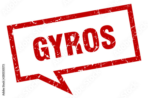 gyros sign. gyros square speech bubble. gyros