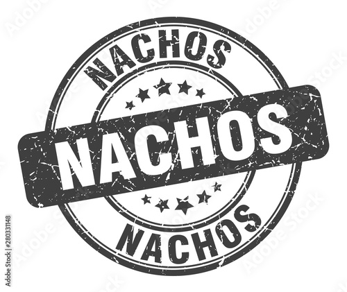 nachos stamp. nachos round grunge sign. nachos