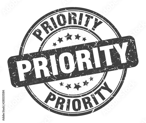 priority stamp. priority round grunge sign. priority