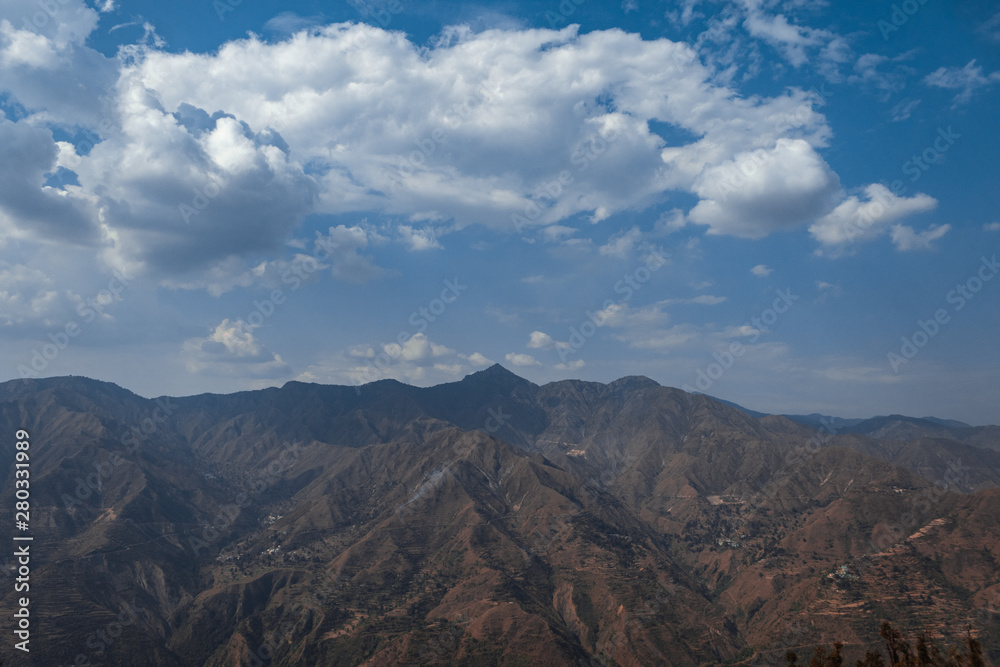 View of the mountains in Mussoorie, Uttarakhand, India