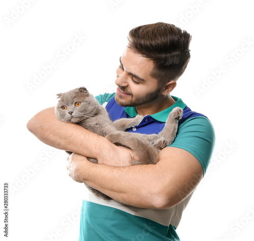 Young man with cute funny c...