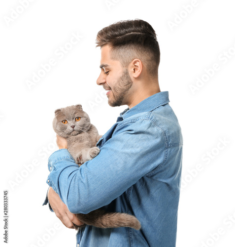 Young man with cute funny c...