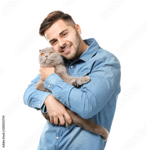 Young man with cute funny c...