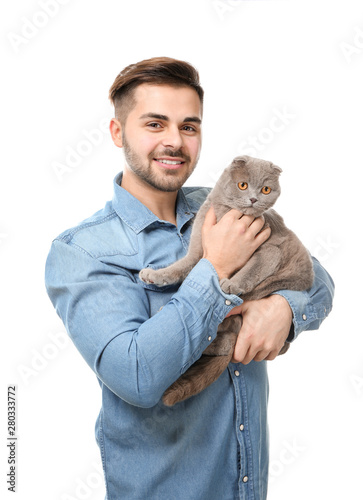 Young man with cute funny c...