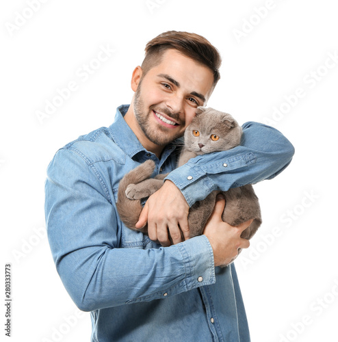 Young man with cute funny c...