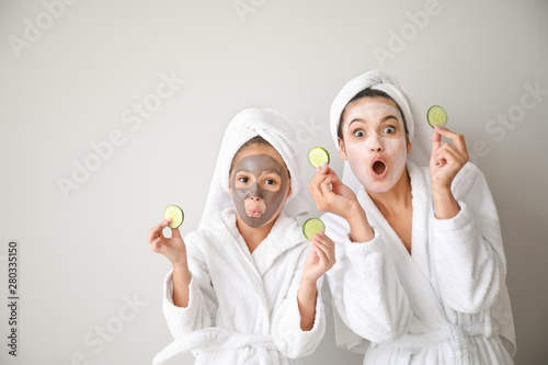 Funny mother and her little...