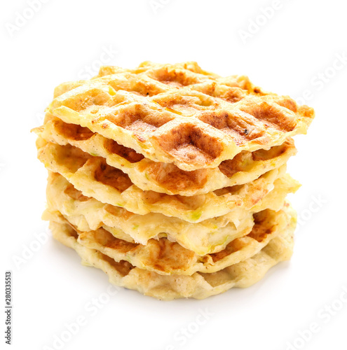 Stack of golden brown belgi...