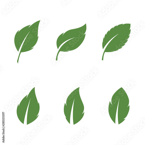 Logos of green Tree leaf ecology nature element © dar