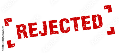 rejected stamp. rejected square grunge sign. rejected