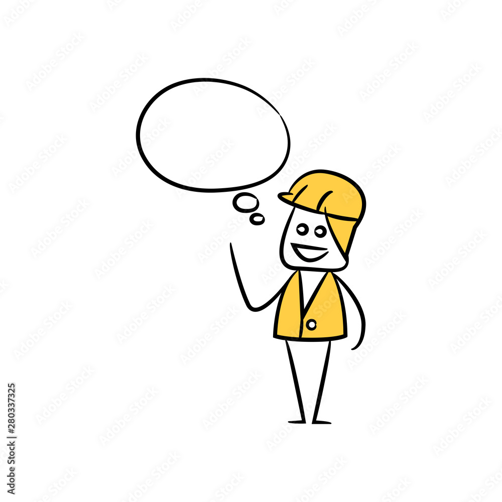 engineer with speech bubble yellow stick figure theme engineer with speech bubble yellow stick figure theme
