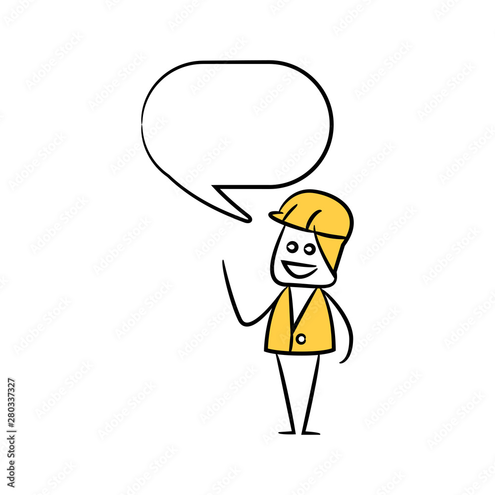 engineer with speech bubble yellow stick figure theme engineer with speech bubble yellow stick figure theme