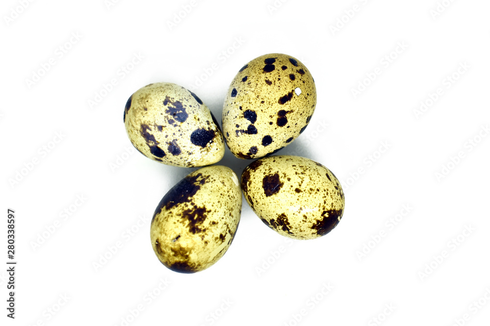 Obraz premium Quail eggs isolated on white background
