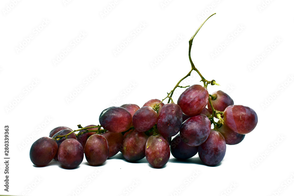 Fototapeta premium fresh red grapes isolated on a white background