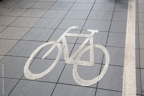 Bike Lane Symbol on Path; Frankfurt