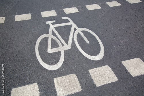 Bike Lane Symbol on Street; Frankfurt