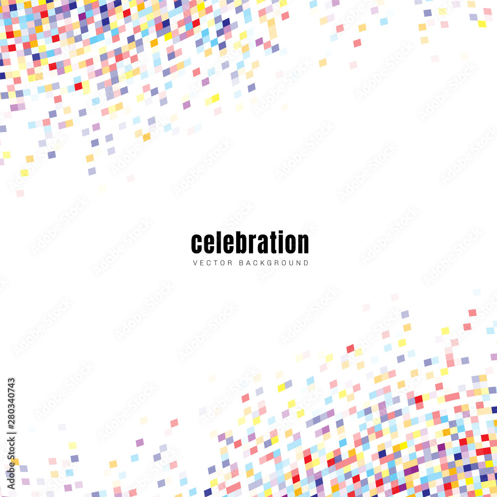 Colorful confetti elements isolated on white background with space for your text. You can use for celebration event and party.
