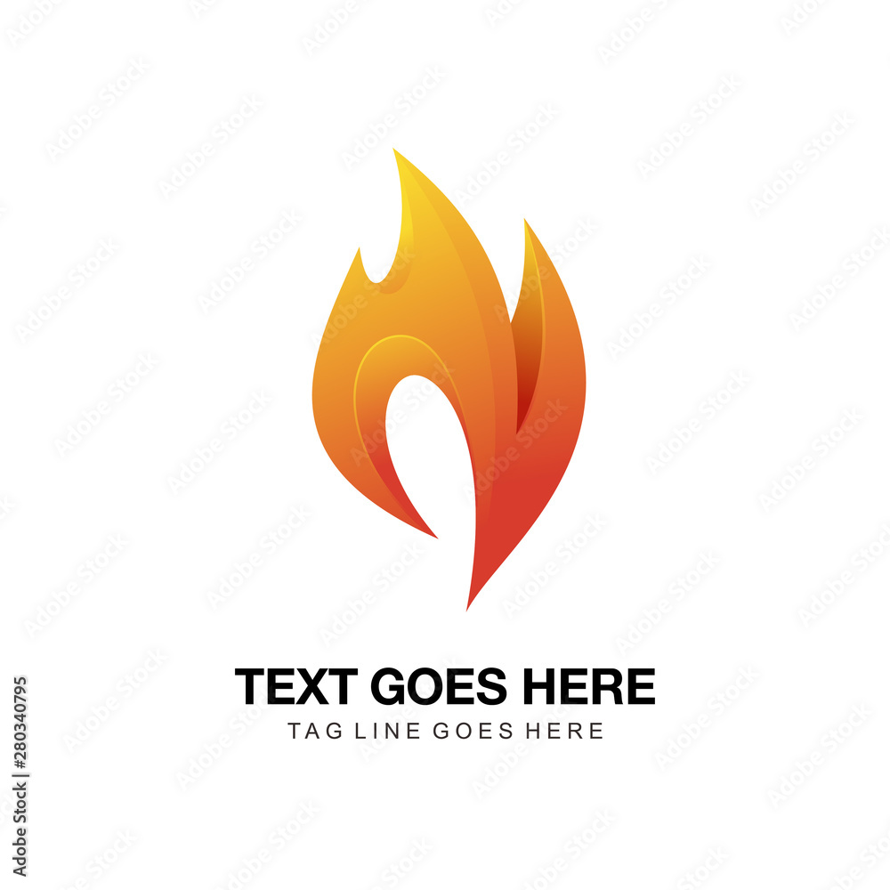 N fire modern logo abstract N fire modern logo abstract