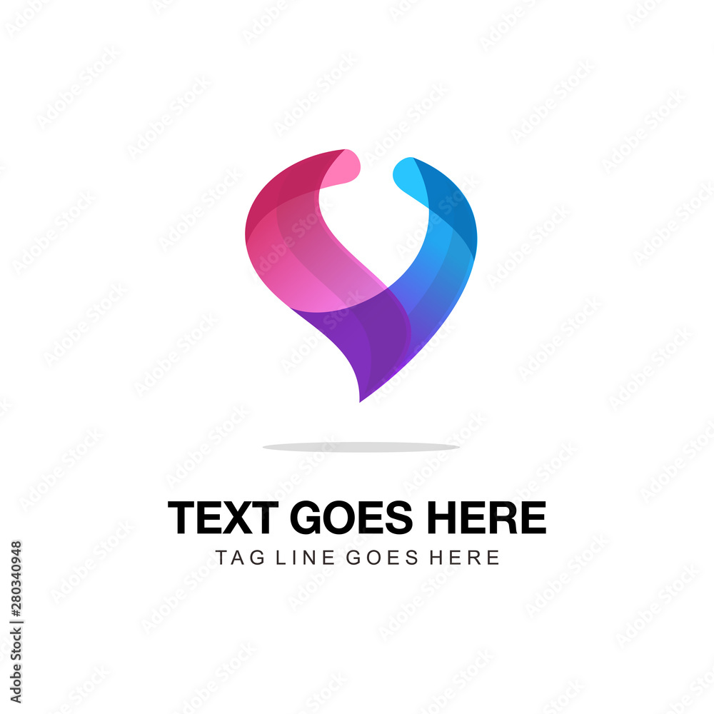 V letter modern gradation style V letter modern gradation style