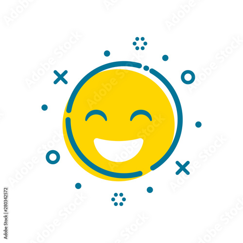 Flat outline smile icon