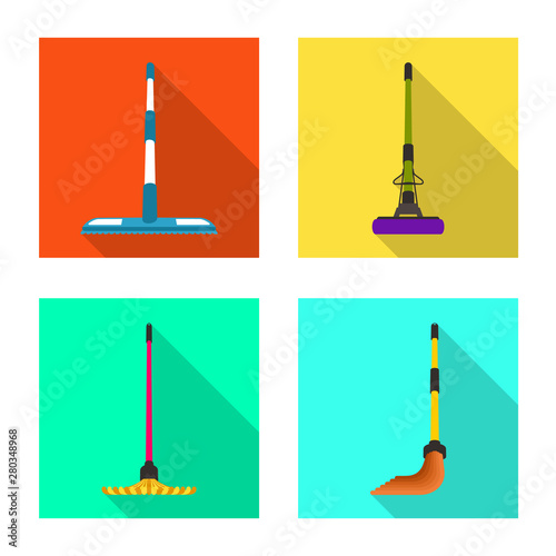 Vector illustration of cleanup and household icon. Set of cleanup and washing stock symbol for web.