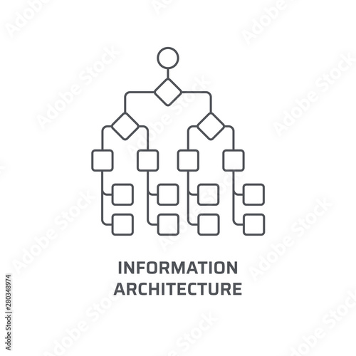 Information architecture icon. Trendy modern flat linear vector information architecture icon on white background from thin line general collection, editable outline stroke vector illustration