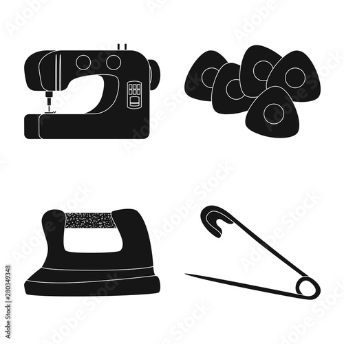 Vector illustration of studio and industry sign. Collection of studio and sewing stock vector illustration.
