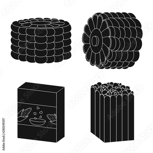 Isolated object of organic and vegetarian icon. Set of organic and food stock symbol for web.