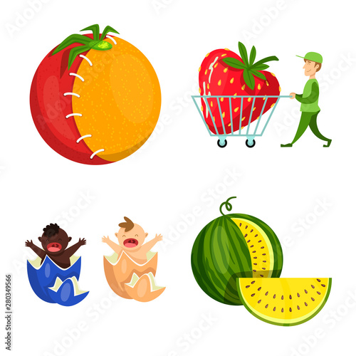 Vector illustration of modified and genetically logo. Set of modified and science stock symbol for web.