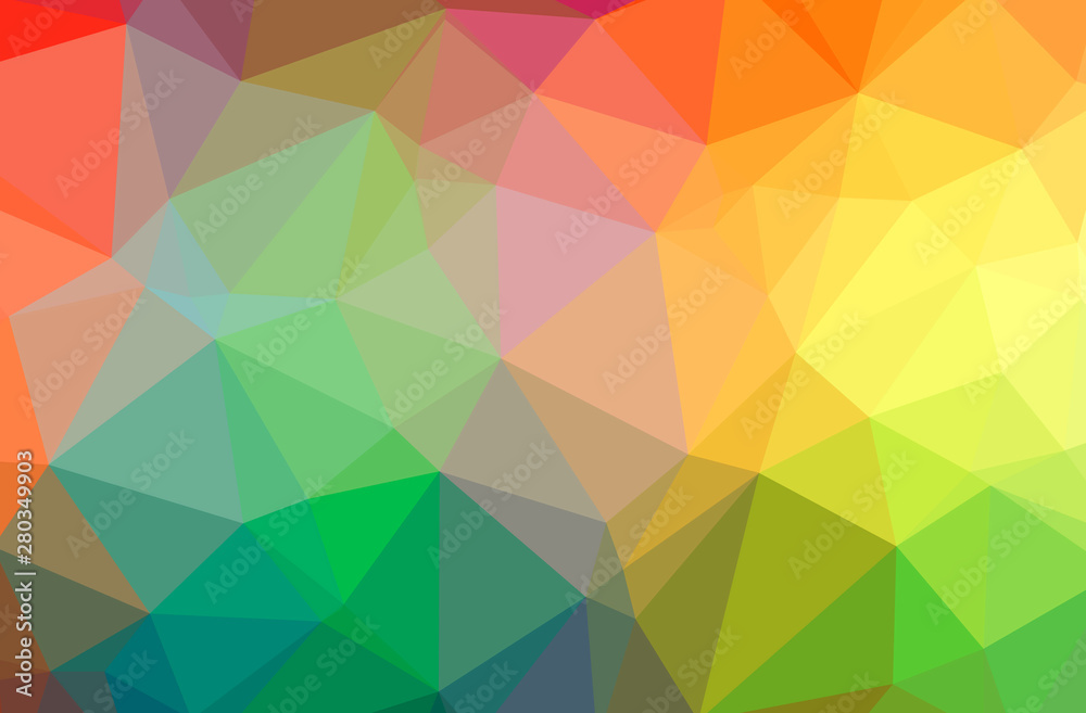 Illustration of abstract Green, Orange, Red, Yellow horizontal low poly background. Beautiful polygon design pattern. Illustration of abstract Green, Orange, Red, Yellow horizontal low poly background. Beautiful polygon design pattern.