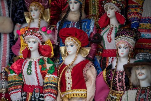 Handmade dolls in russian traditional dresses