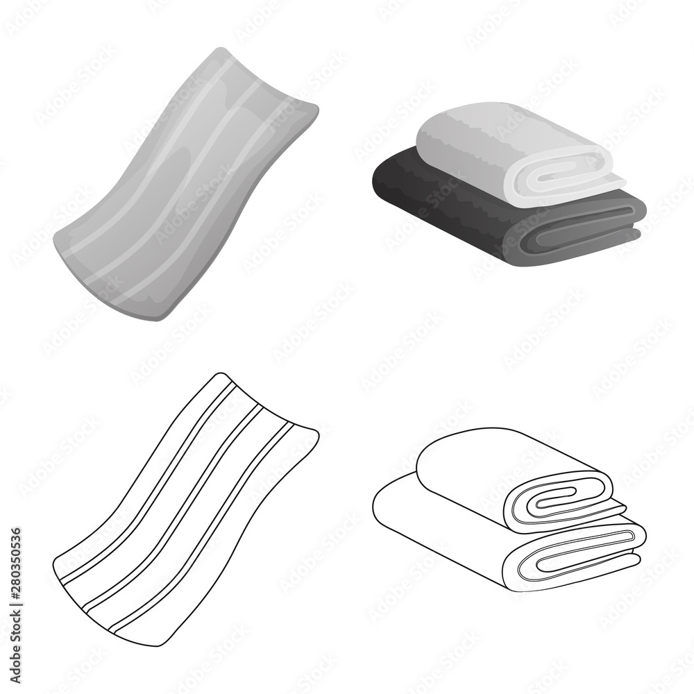 Isolated object of soft and clean symbol. Set of soft and household stock vector illustration. Isolated object of soft and clean symbol. Set of soft and household stock vector illustration.