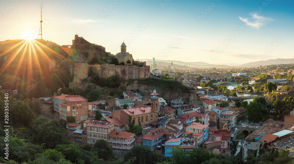 Tbilisi Old Town at sunset