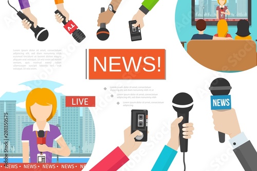 Flat News Colorful Composition