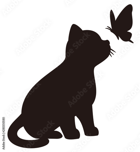 子猫と蝶のアイコンB