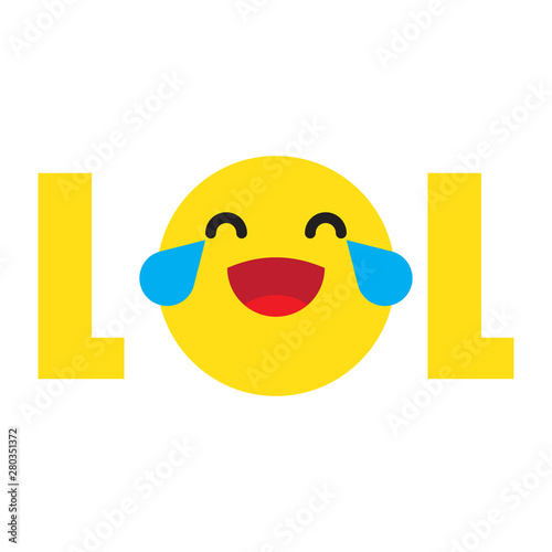 Funny lol emoji illustration