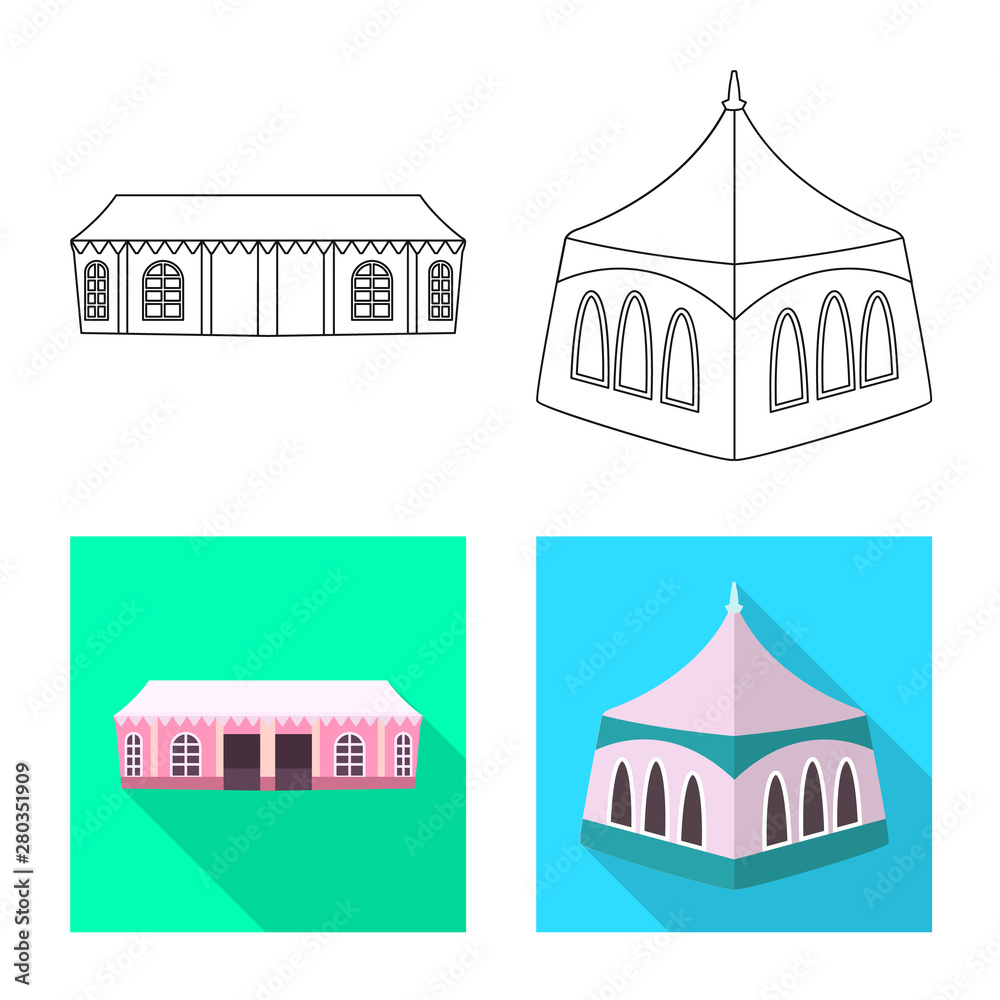 Vector design of roof and folding sign. Set of roof and architecture stock vector illustration. Vector design of roof and folding sign. Set of roof and architecture stock vector illustration.