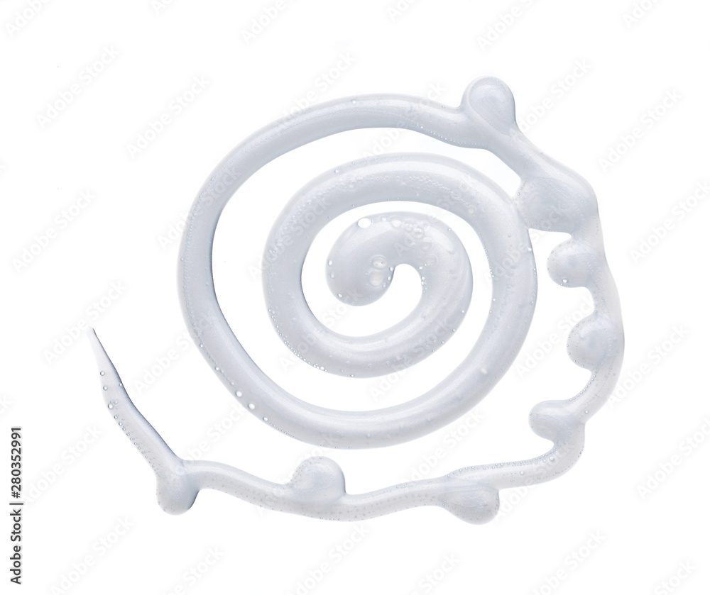 Pearly white smears and texture of face cream or acrylic paint isolated on white background Pearly white smears and texture of face cream or acrylic paint isolated on white background
