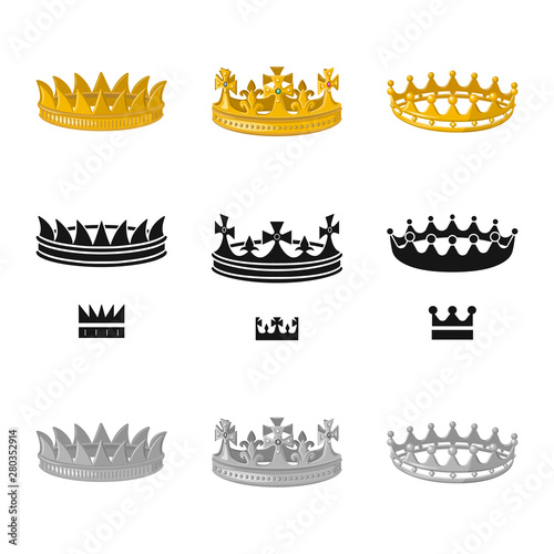 Isolated object of medieval and nobility logo. Set of medieval and monarchy stock symbol for web.