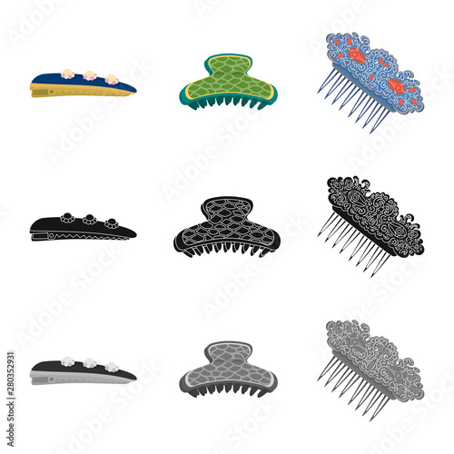 Vector design of beauty and fashion icon. Collection of beauty and female stock vector illustration.