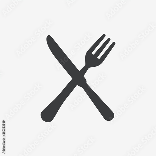 Fork & Knife Flat Vector Icon